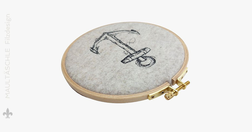 Miniaturbild: Deko Stickrahmen Anker . scribble art . 165 mm