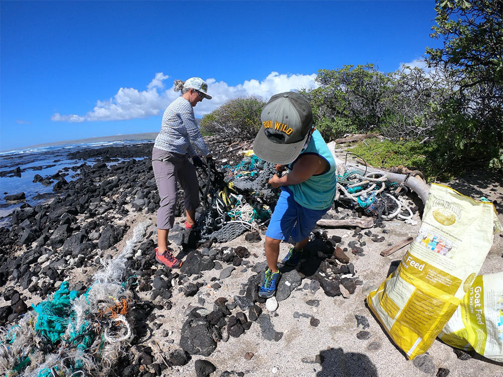 Volunteers of all ages join HWF to remove marine debris from the coasts of Hawaiʻi Island & Maui Nui