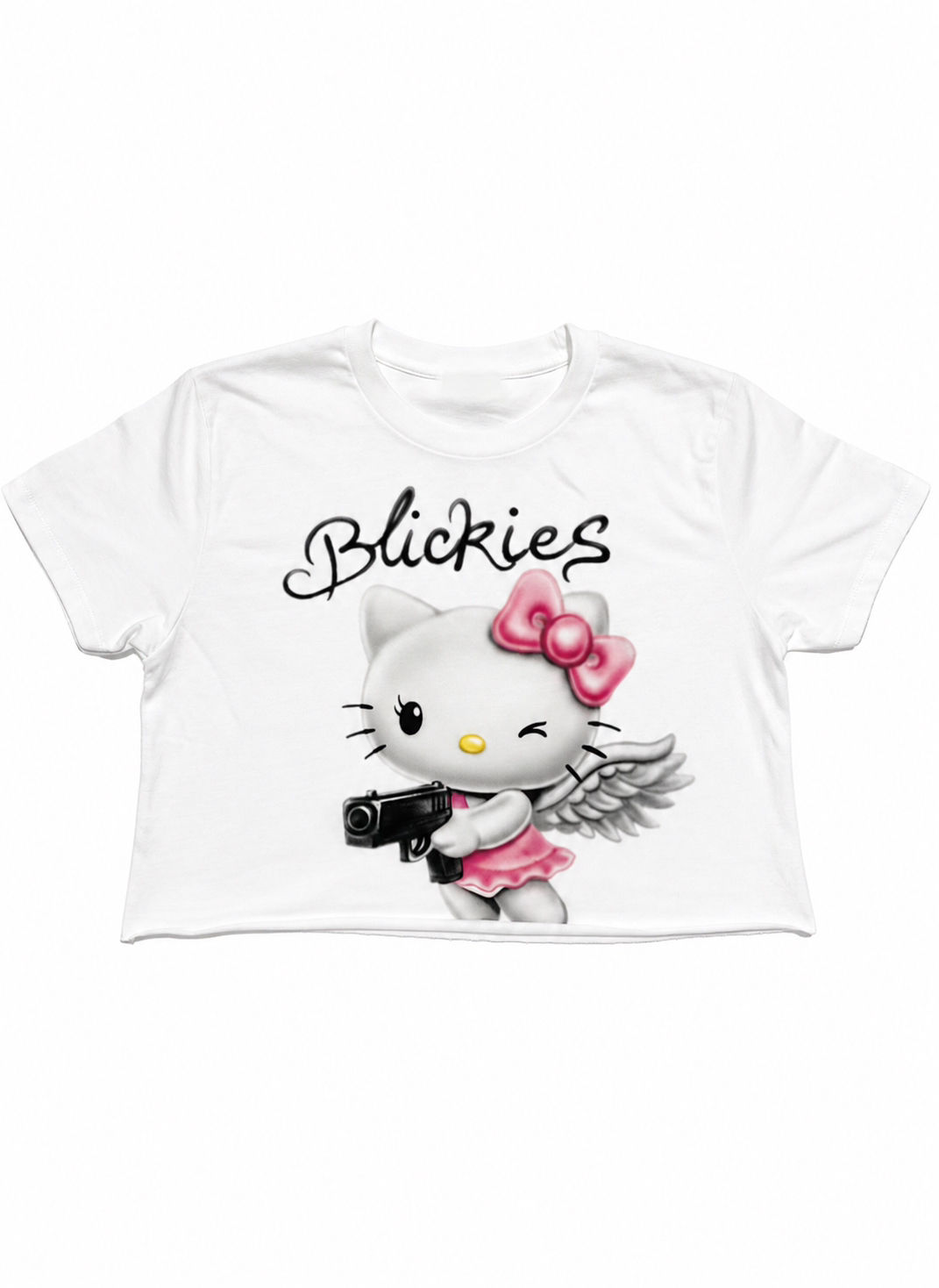 “Hello Blickie” cropped half Tee 