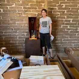 jennifer hecker, triangle l art ranch, contemporary sculpture, artist-in-residence, collaboration, professor, SUNY Brockport, Oracle AZ, sculpture park, adobe barn gallery, magic path, gift shop, high desert, triangle l ranch