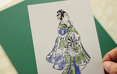 浮世絵はんこ3色セット -ハガキサイズ- | shin-ei-sha