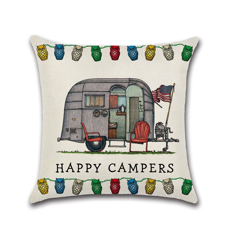 Thumbnail: 45Cm*45Cm Camper Rv Motorhome Design Linen/Cotton Throw Pillow Covers 
