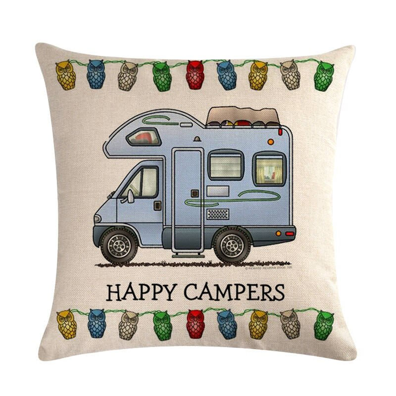 Thumbnail: 45cm*45cm Camper RV Motorhome Linen/Cotton Throw Pillow Cushion Covers 