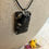 Thumbnail: Side view black onyx resin necklace