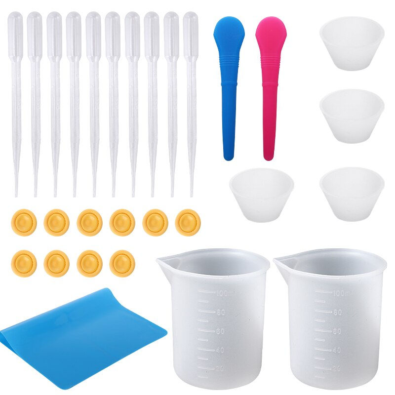 Thumbnail: Silicone Resin Measuring Cups Kit w/ Stir Sticks for Epoxy Resin Mixing Supplies