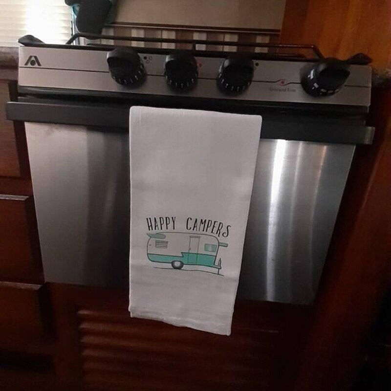 Thumbnail: Retro RV Camping Sweet Home Happy Camper Kitchen Towel Camping Gift Happy Camper
