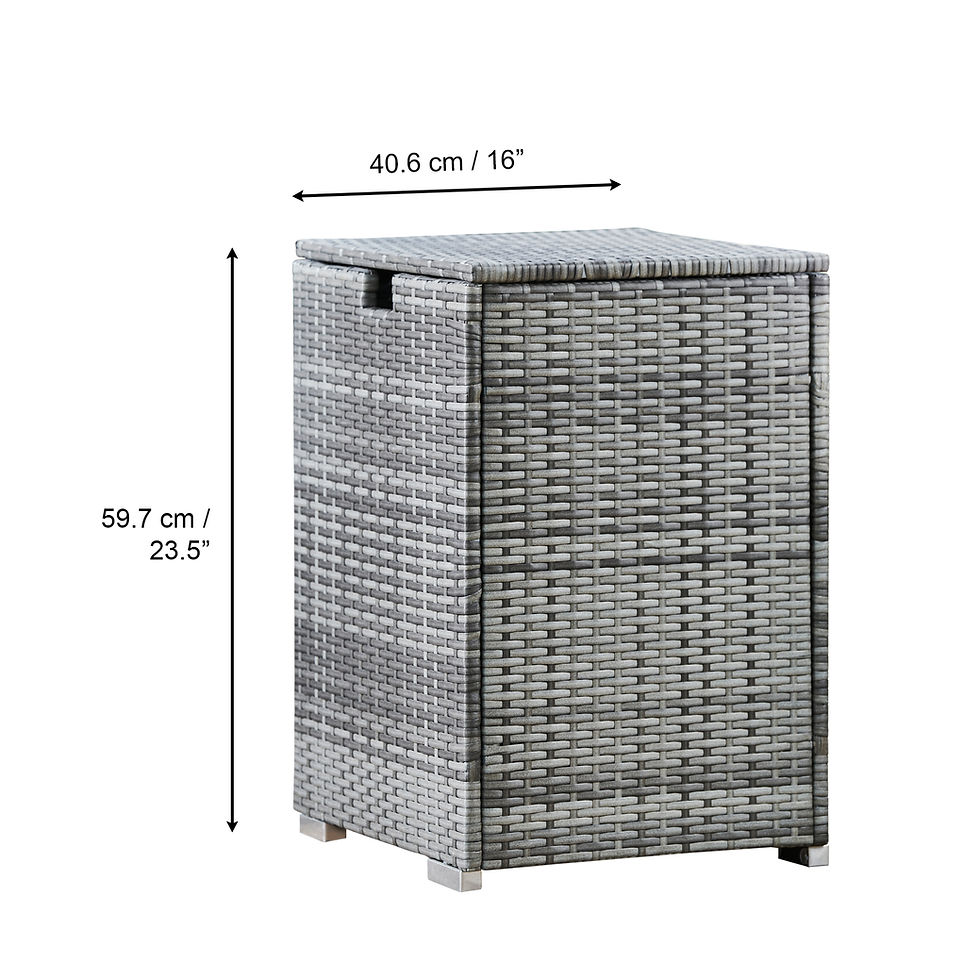 Thumbnail: Teamson Home Grey Rattan Gas Bottle Storage Unit