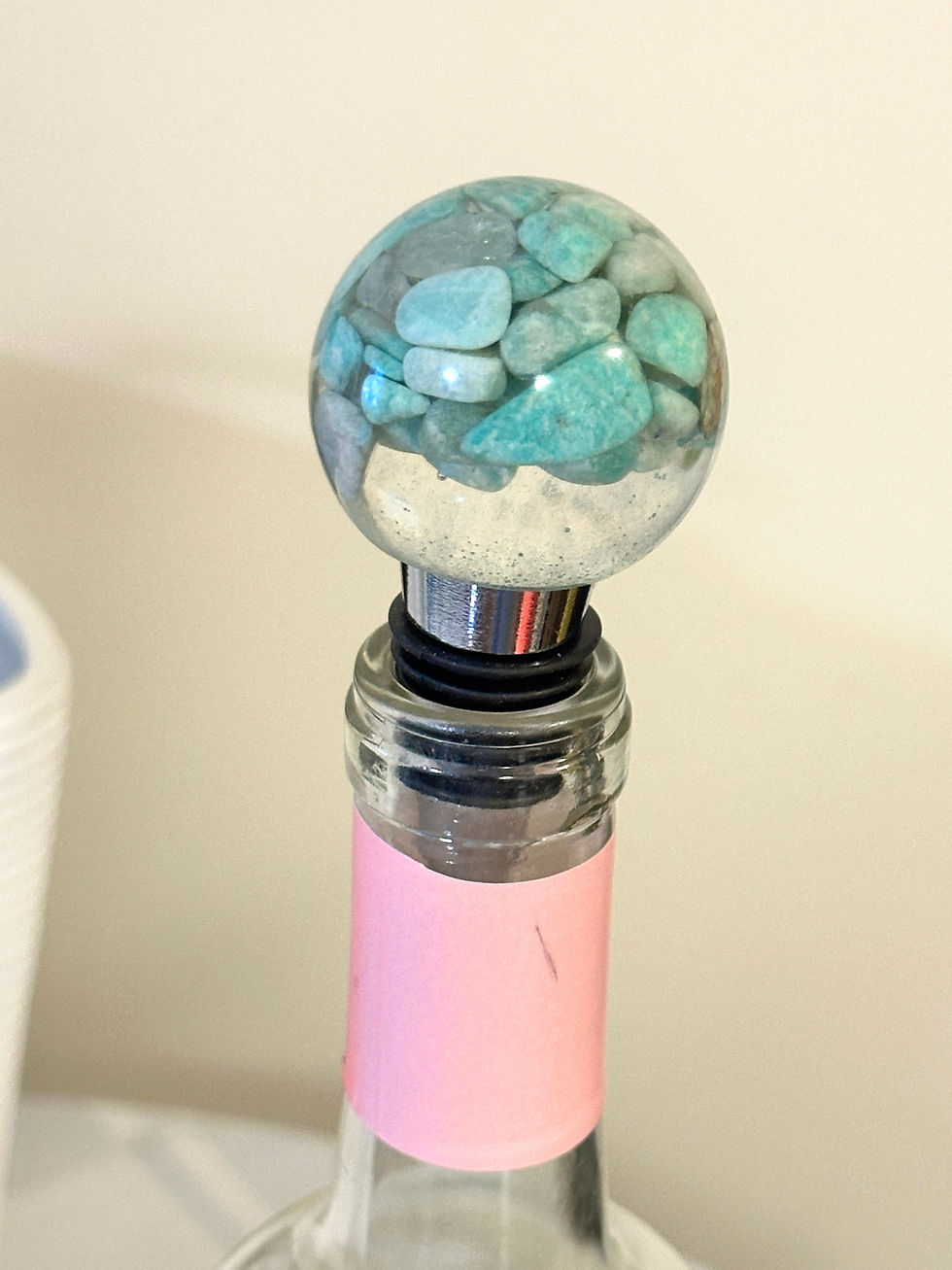 Thumbnail: Amazonite Wine Gemstones Bottle Stopper