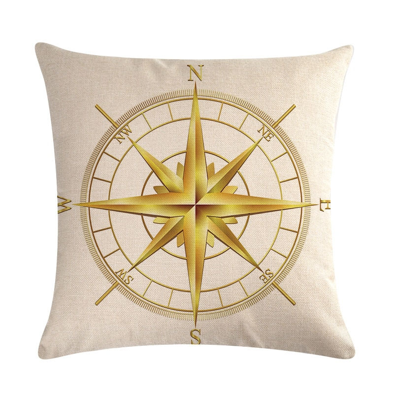 Thumbnail: Beach Theme Shells Cushion Cover Decoration Linen Couch Pillow Cover Nautical 