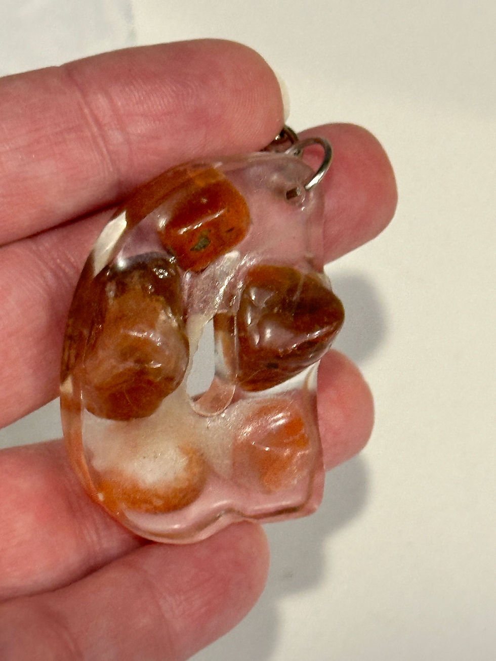 Thumbnail: Letter D Handmade Resin Keychains Infused with Nature or Gemstones
