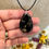 Thumbnail: Front view black onyx resin necklace