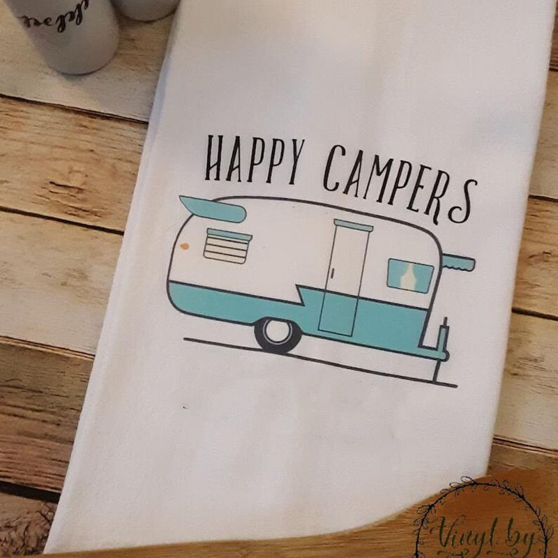 Thumbnail: Retro RV Camping Sweet Home Happy Camper Kitchen Towel Camping Gift Happy Camper
