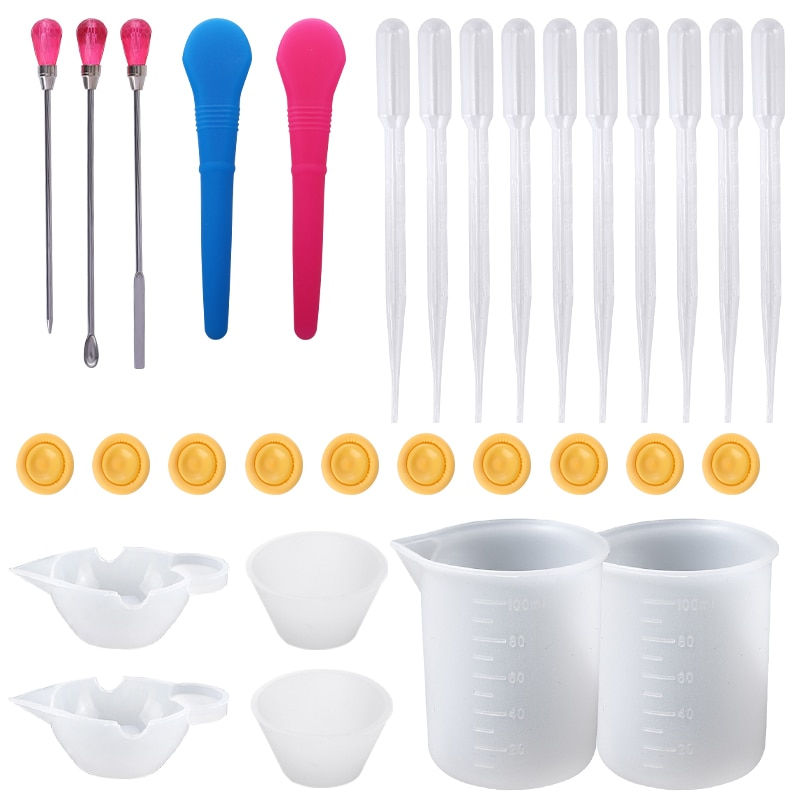 Thumbnail: Silicone Resin Measuring Cups Kit w/ Stir Sticks for Epoxy Resin Mixing Supplies