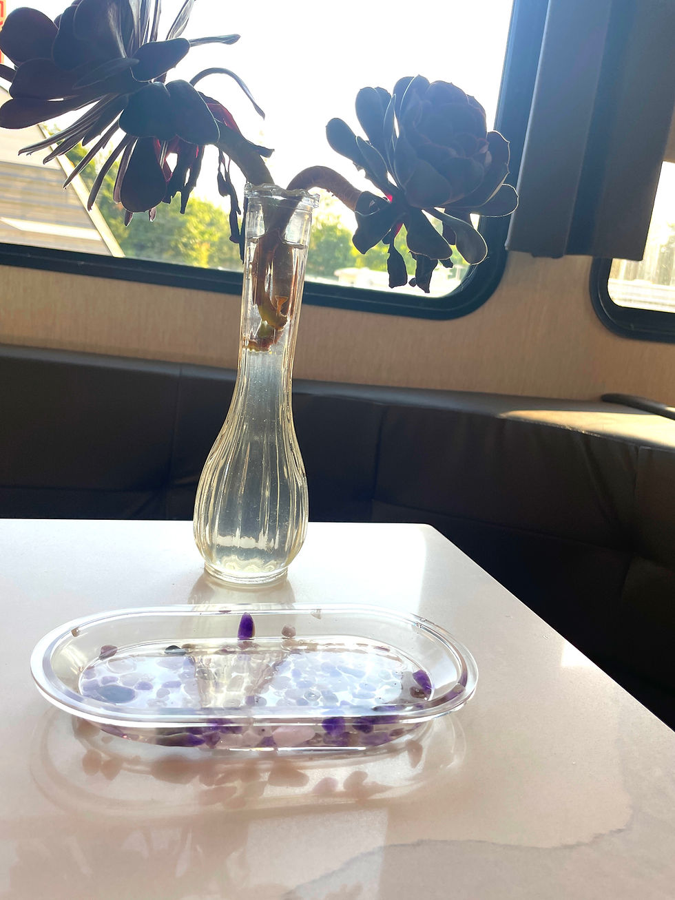 Thumbnail: Amethyst and Rose Quartz Chips Trinket Tray
