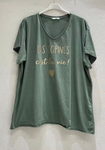 Miniature : Tee-shirt "Les copines c’est la vie" grandes tailles