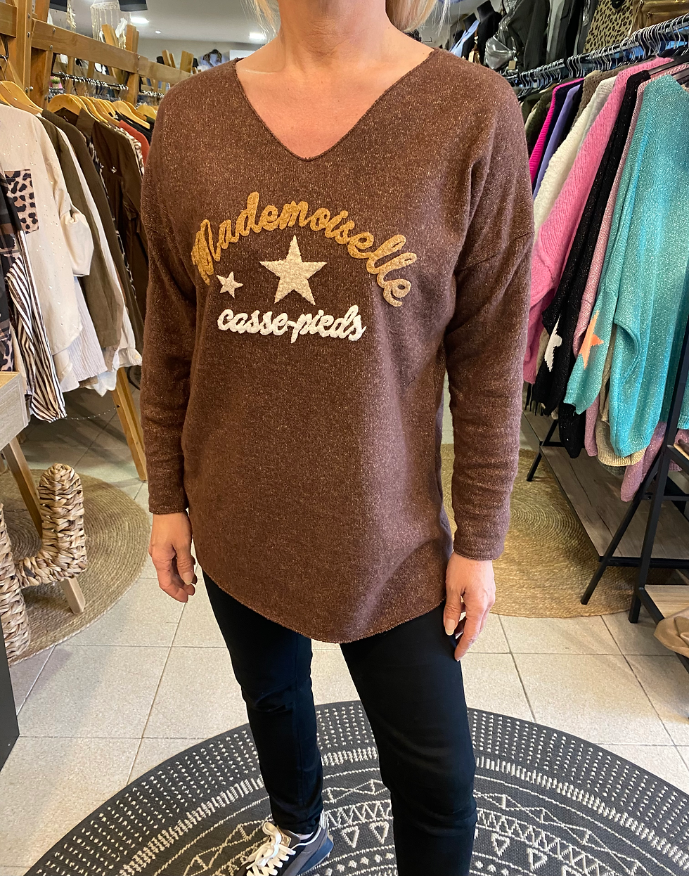 Miniature : Pull fin "Mademoiselle casse-pieds" 