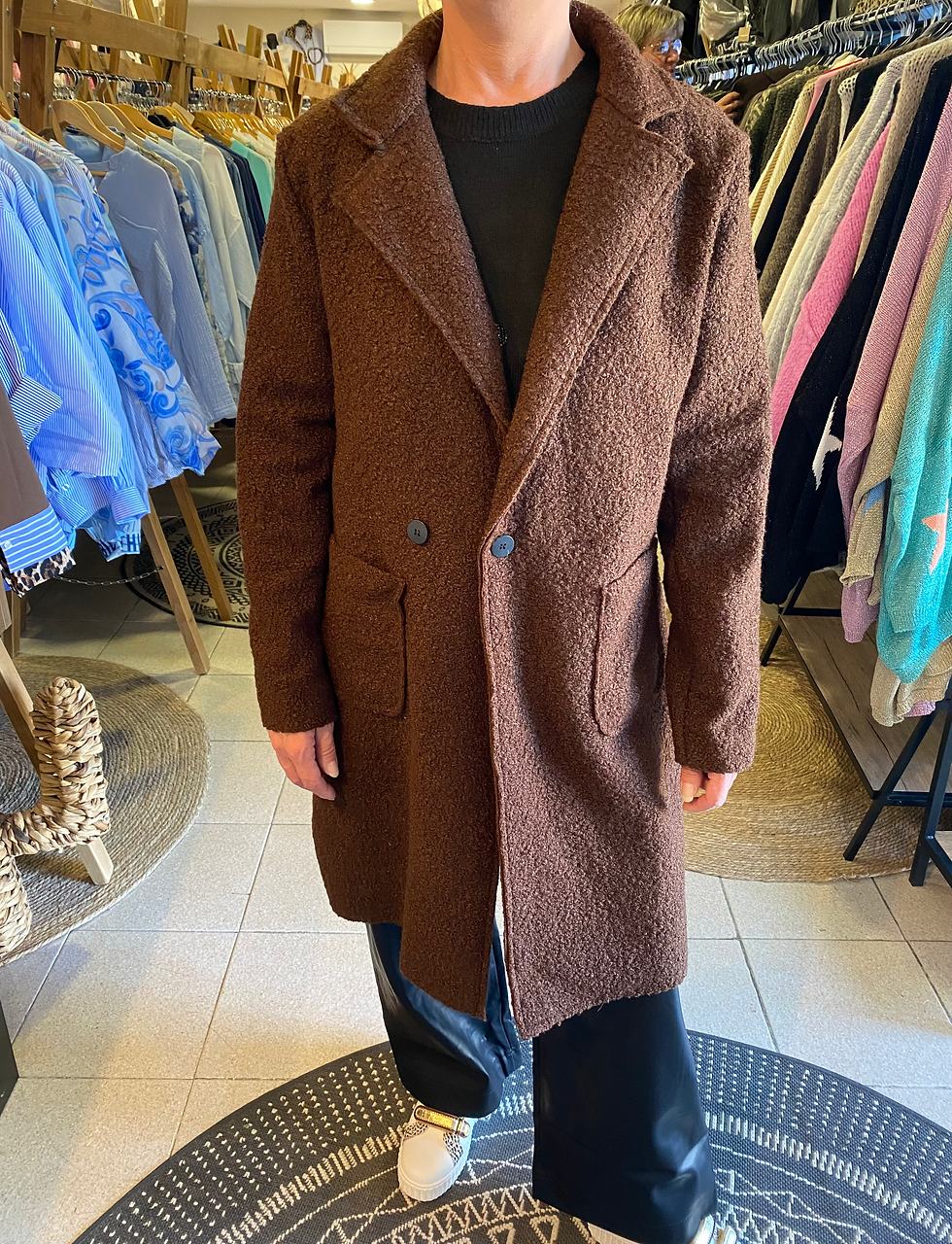 Miniature : Manteau mi-long en peluche avec poches