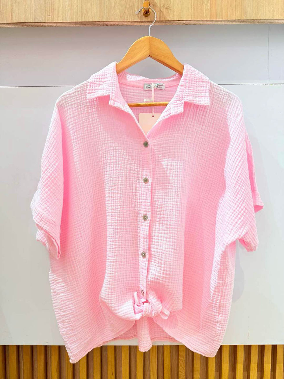 Miniature : Chemise manches courtes en gaze de coton