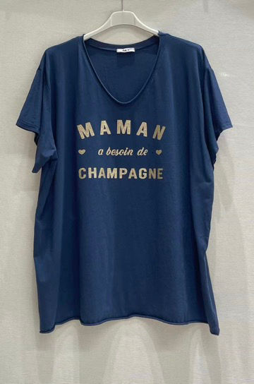 Miniature : Tee-shirt "Maman a besoin de champagne" grandes tailles