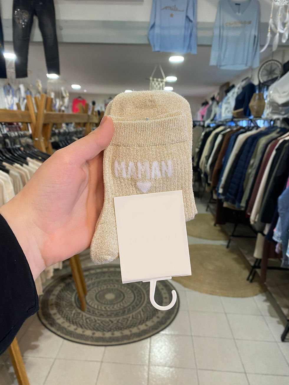 Miniature : Chaussettes à paillettes "Maman"
