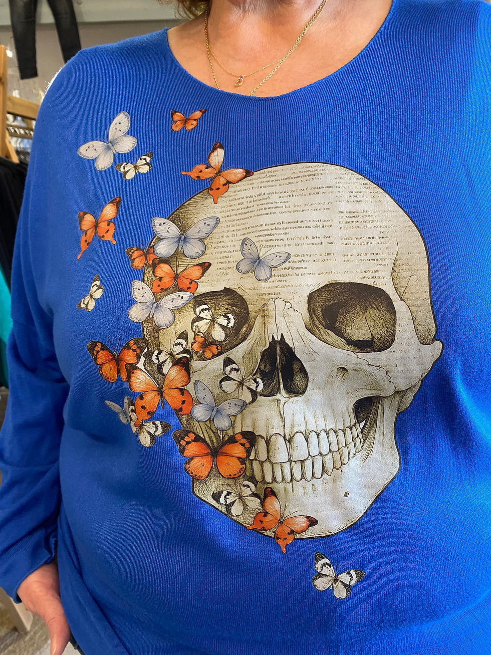 Miniature : Pull fin tête de mort grandes tailles 