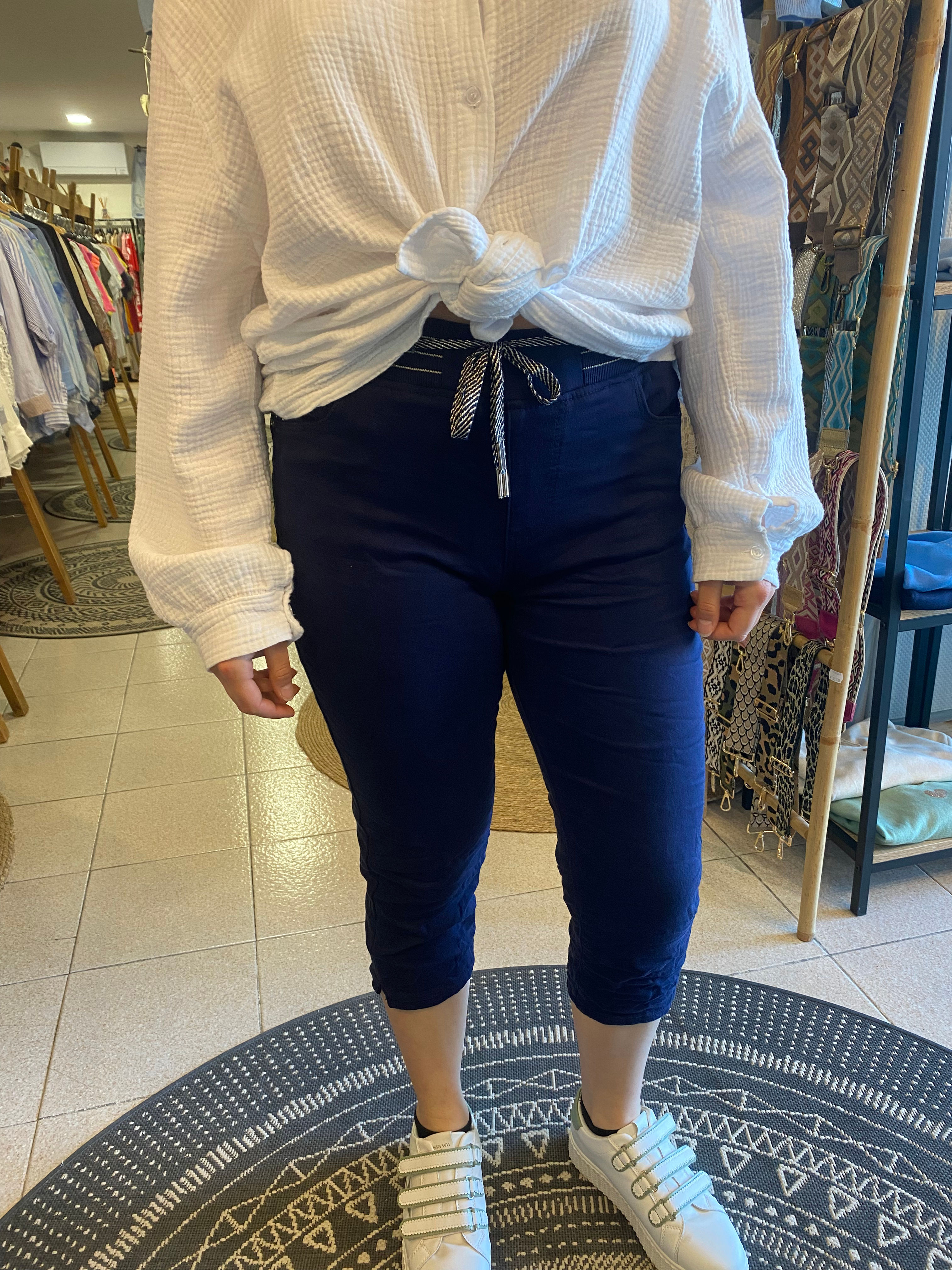 Pantacourt jogging bleu marine 