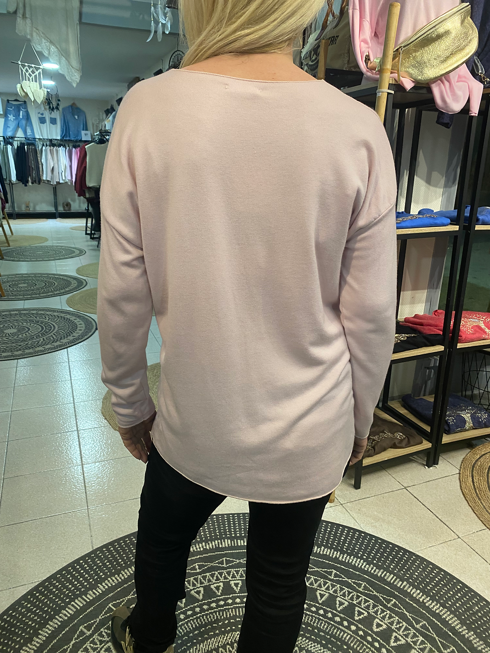 Miniature : Pull fin "oui oui" avec coeur 