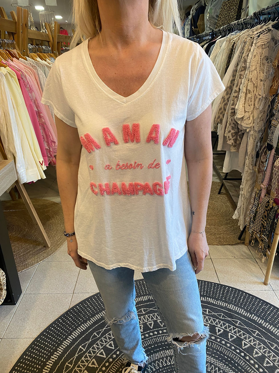 Miniature : Tee-shirt "Maman a besoin de champagne"