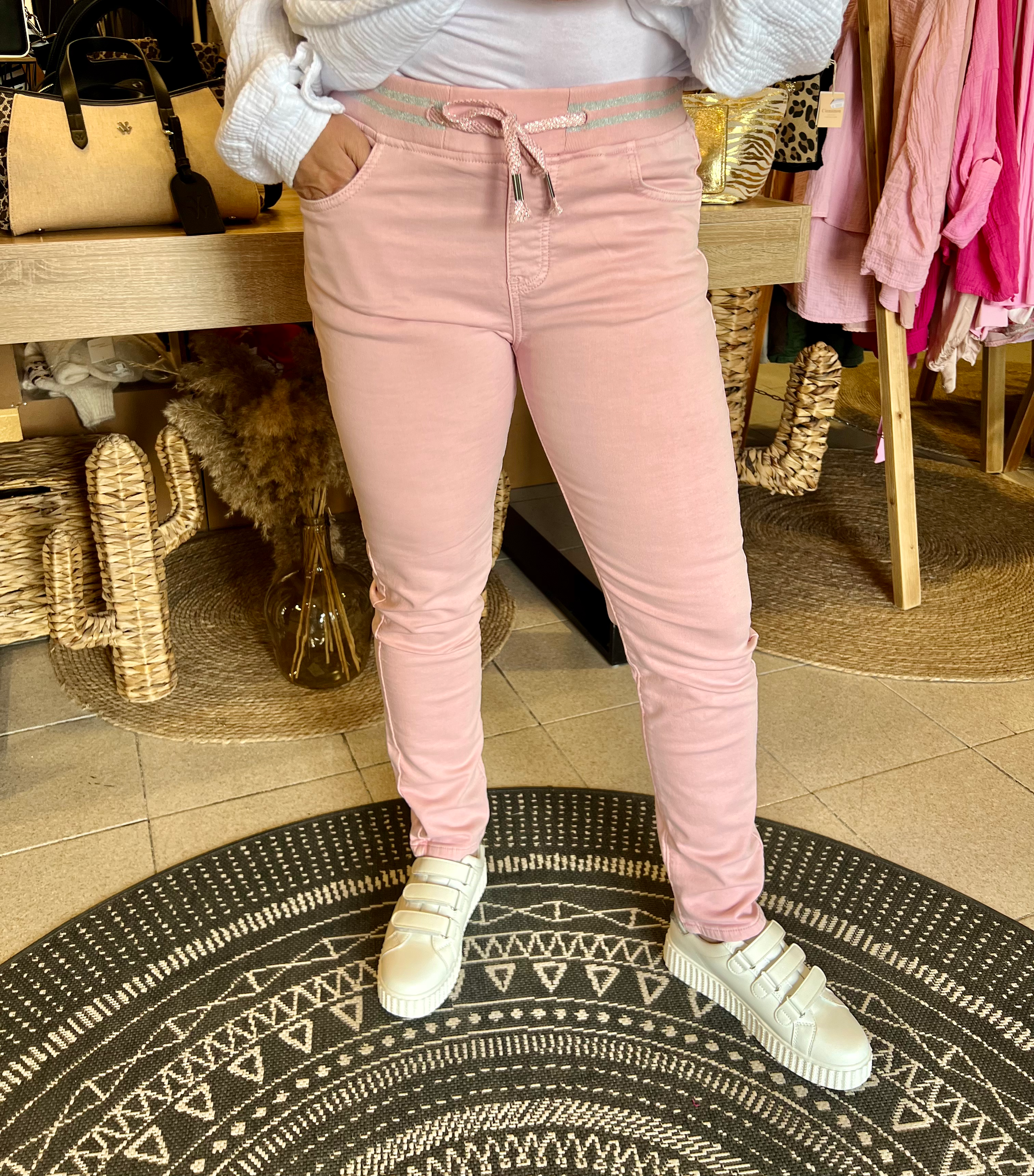 Pantalon jogging rose poudré