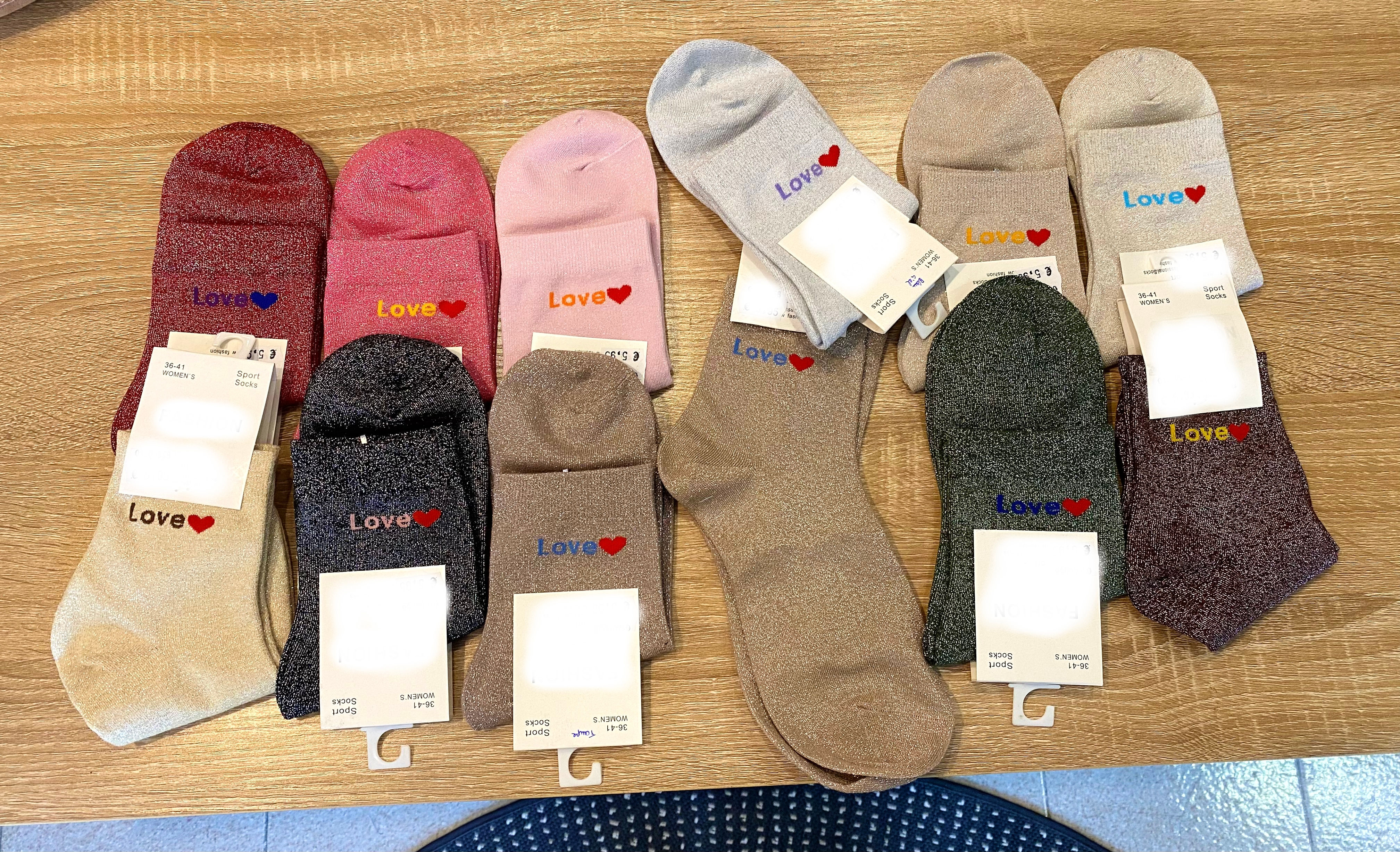 Chaussettes à paillettes"Love ❤️" 