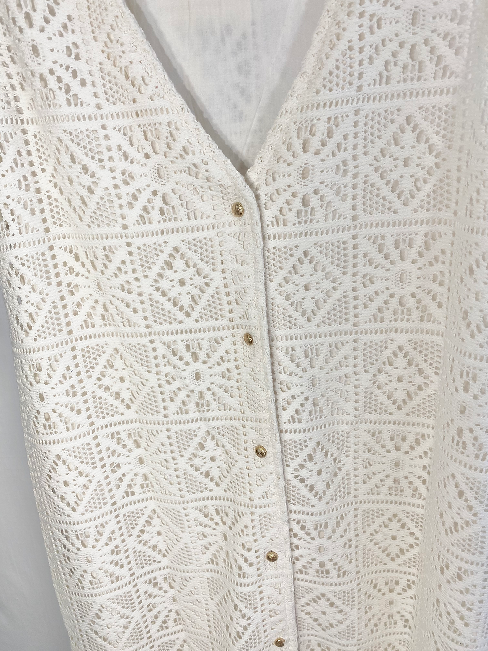 Miniature : Robe droite écrue avec dentelle 