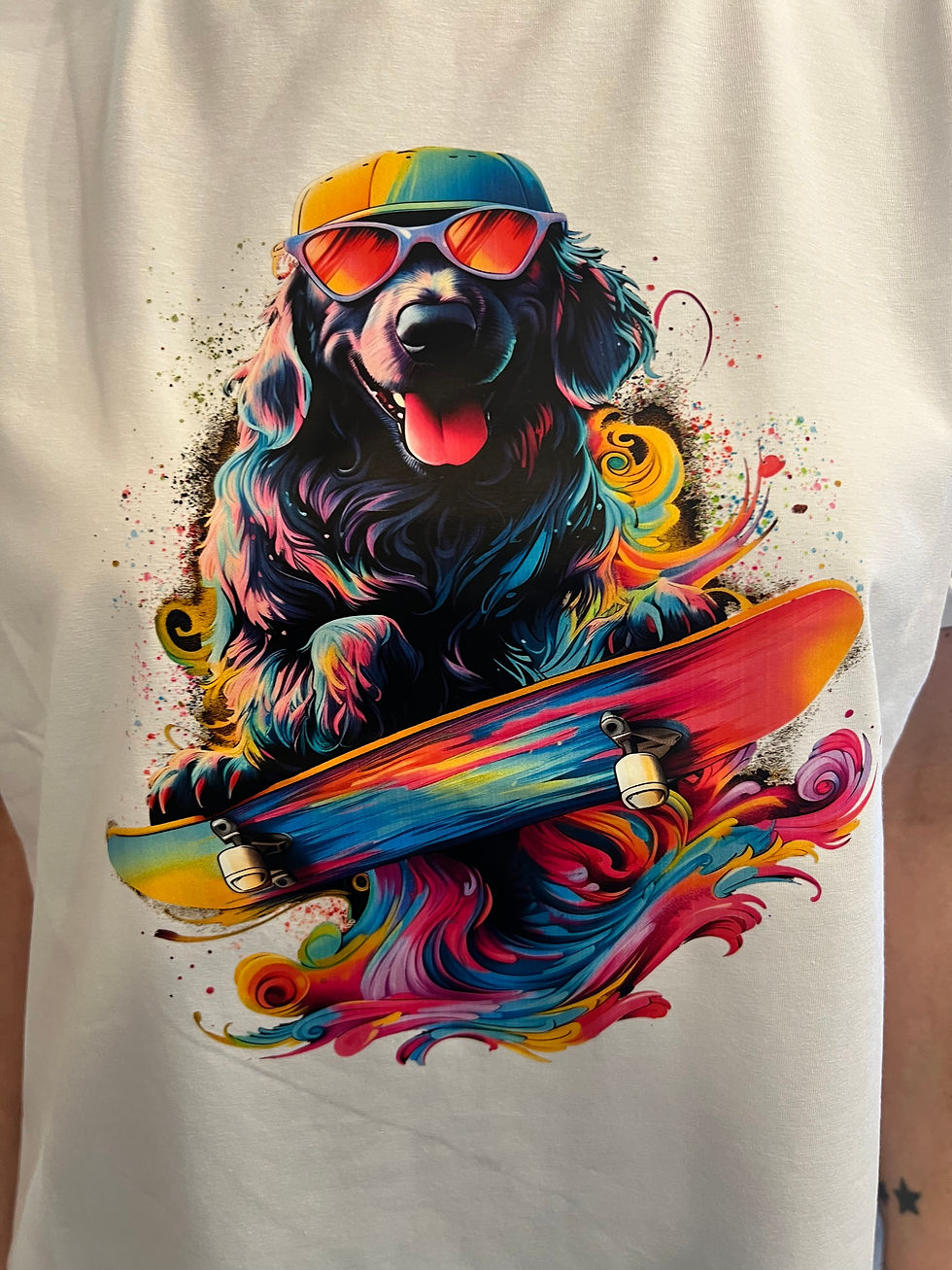 Miniature : Tee-shirt avec chien multicolore 