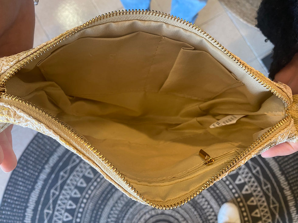 Miniature : Sac banane effet paille avec motifs 