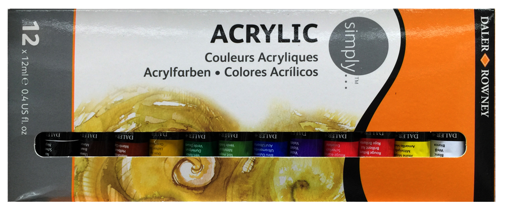 Set acrílico Simply 12 tubos 12ml