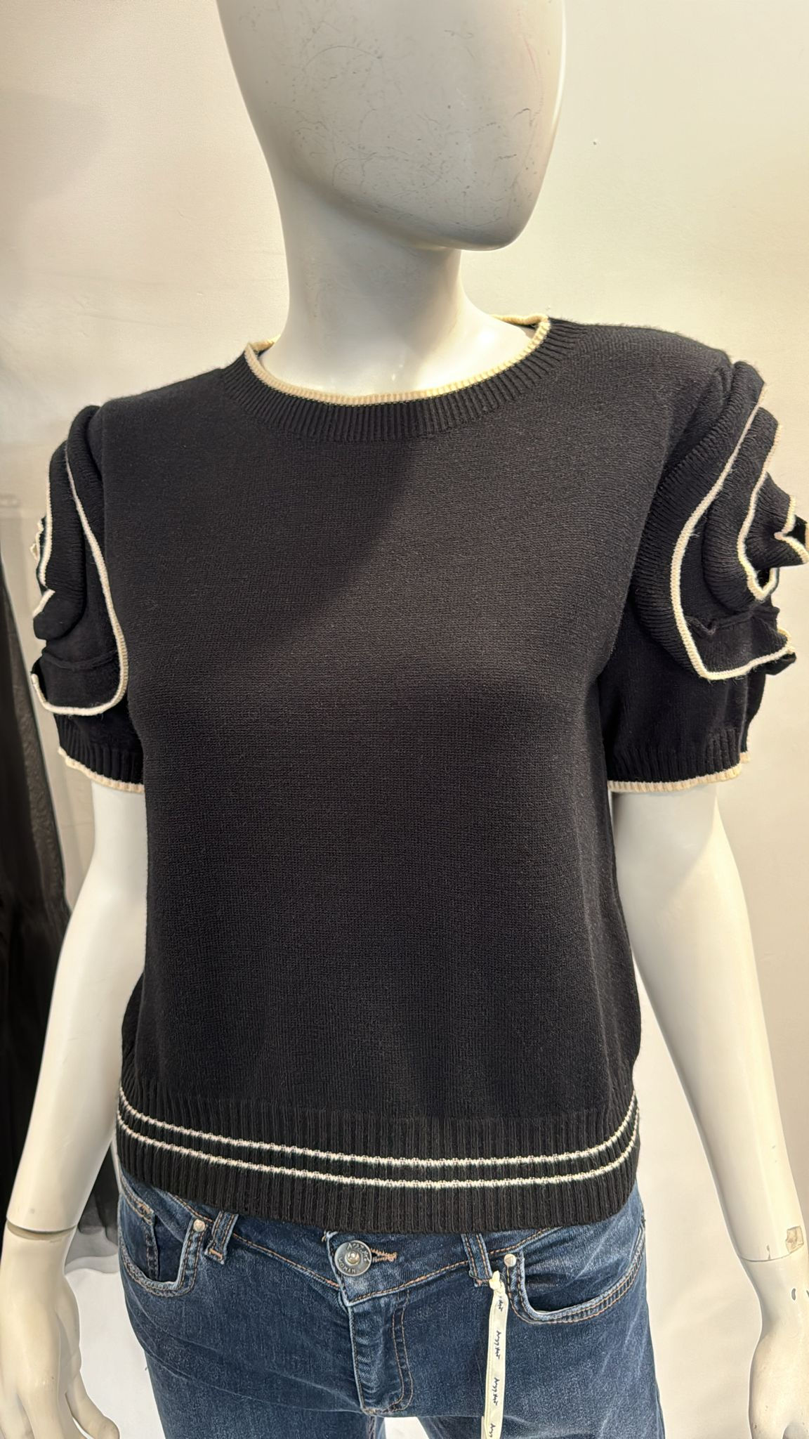 90027 maglia giro manica corata