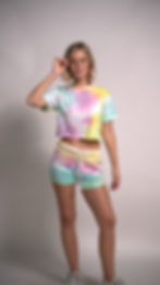 Thumbnail: Stylish Women's Tie-Dye Two-Piece Outfits: Summer Crop Top & Shorts Set