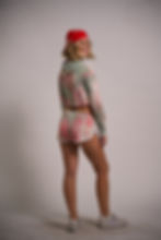 Women's Outfit Tie Dye Long Sleeve Hoodie and Shorts Two Piece Set