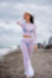White See-Through Cover-up Top and Pants Set