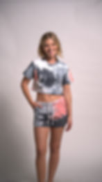 Thumbnail: Stylish Women's Tie-Dye Two-Piece Outfits: Summer Crop Top & Shorts Set