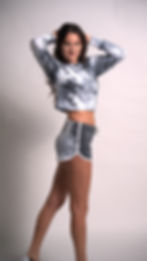 Women's Tie Dye Long Sleeve Top and Shorts Set