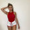 Thumbnail: Women’s Red Sleeveless Tank Top Halter Neck Summer Basic