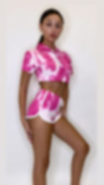 Women's Tie Dye Short Sleeve Hoodie & Shorts Set
