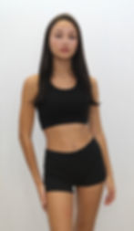 Sleeveless Crop Tank Top and Shorts Set for Black Ladies