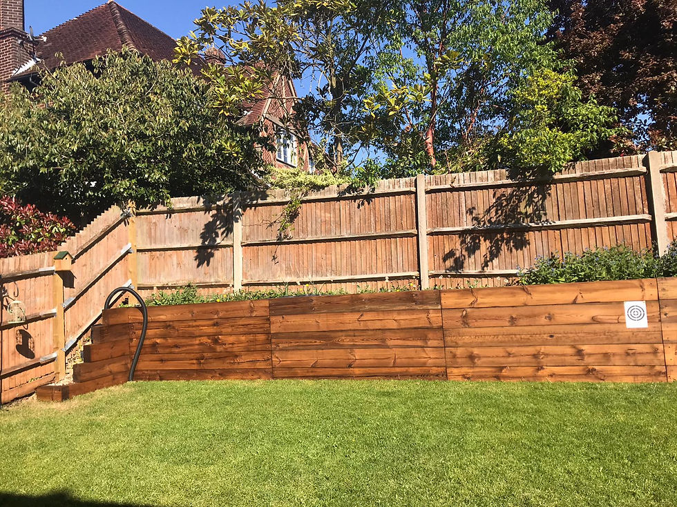 The finished garden - including returfing