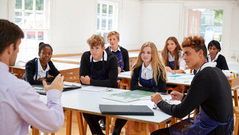 children learning in a classroom