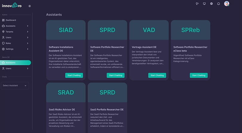 innovAIro products dashboard