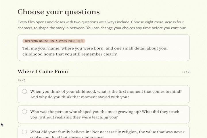 Choose your questions