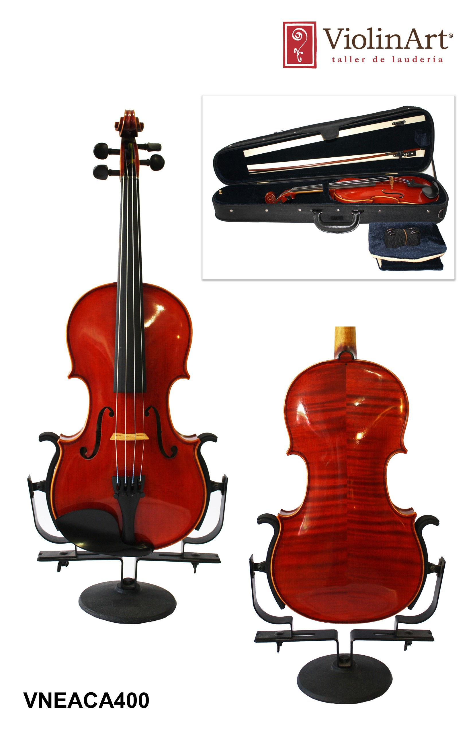 Violín ViolinArt® con estuche, arco y brea, VNEACA400