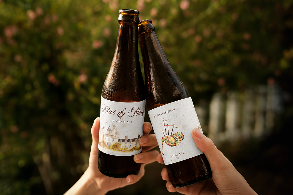 Des bières personnalisées pour un mariage