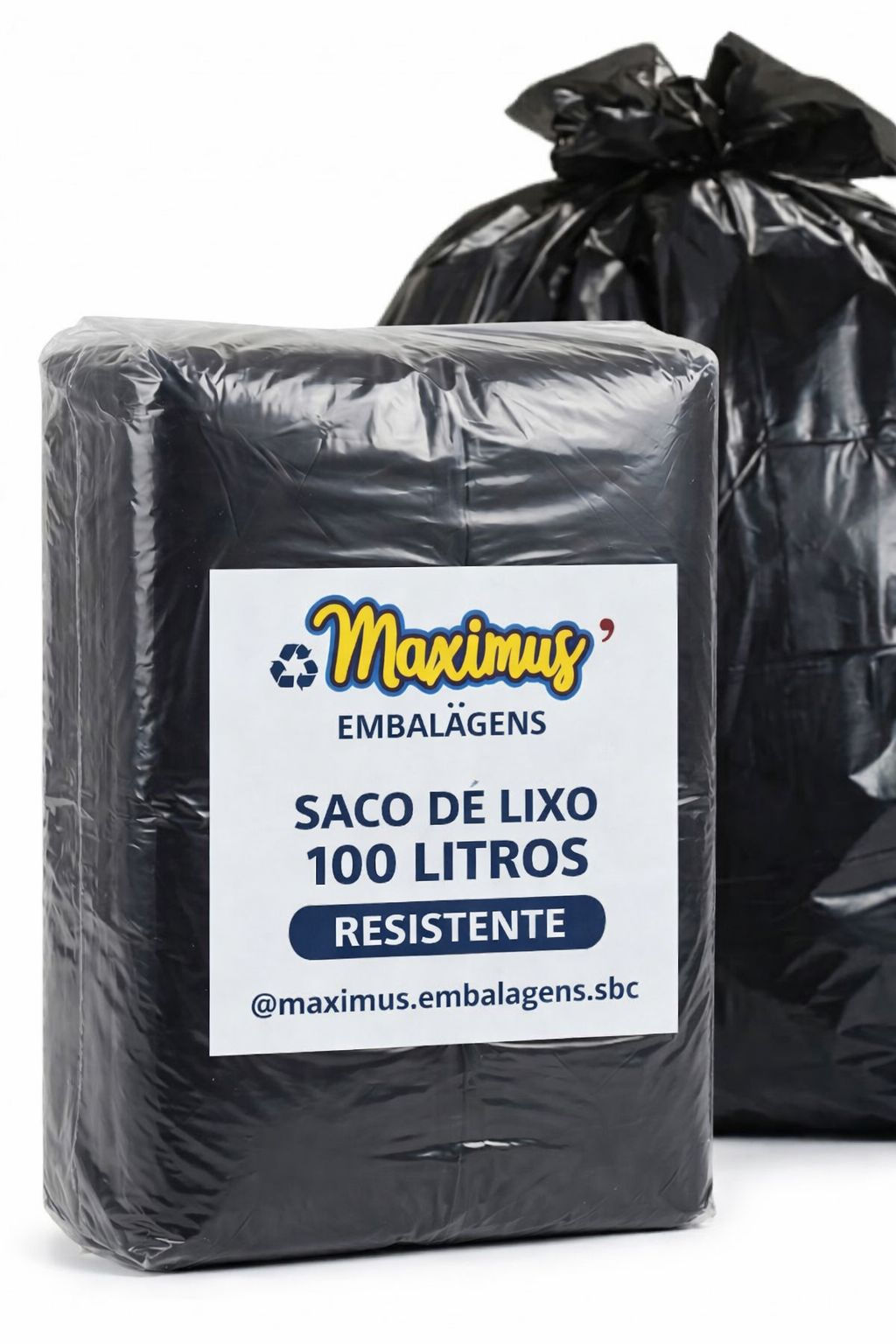 Saco de Lixo 100 Litros Resistente – Pacote com 100 Unidades